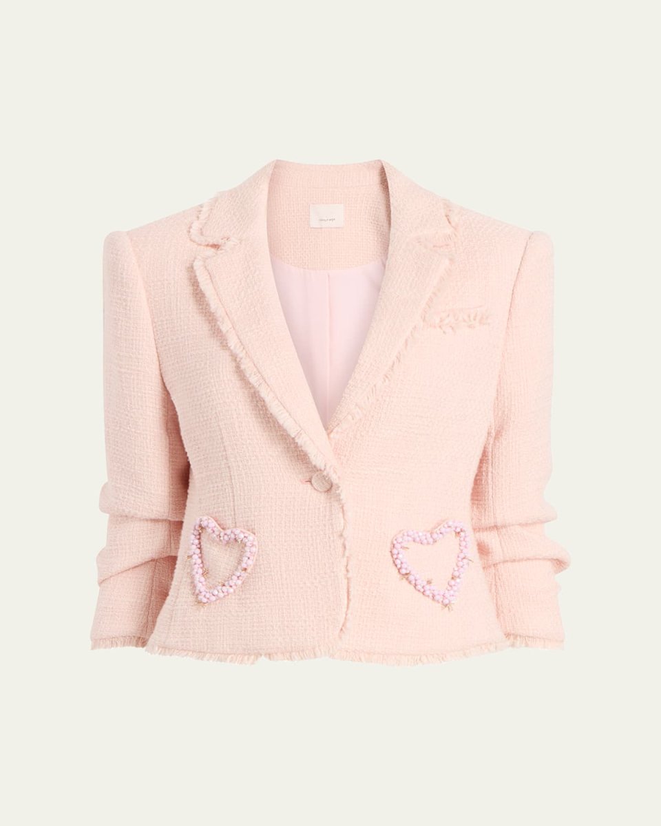Kalina Textured Beaded Heart Blazer